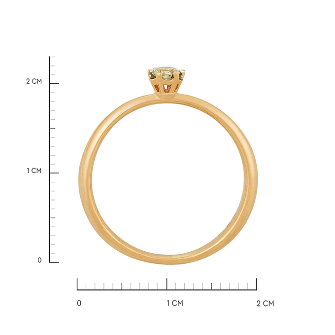Кольцо из золота 585 пробы c бриллиантом, Л 4506 1099 за 31200