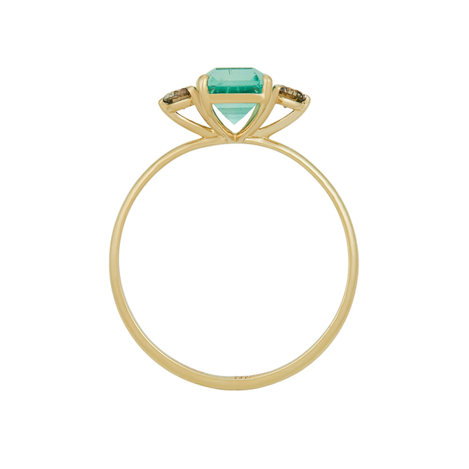 Кольцо из золота 585 пробы c изумрудом и бриллиантами, Л 2811 9005 за 65600