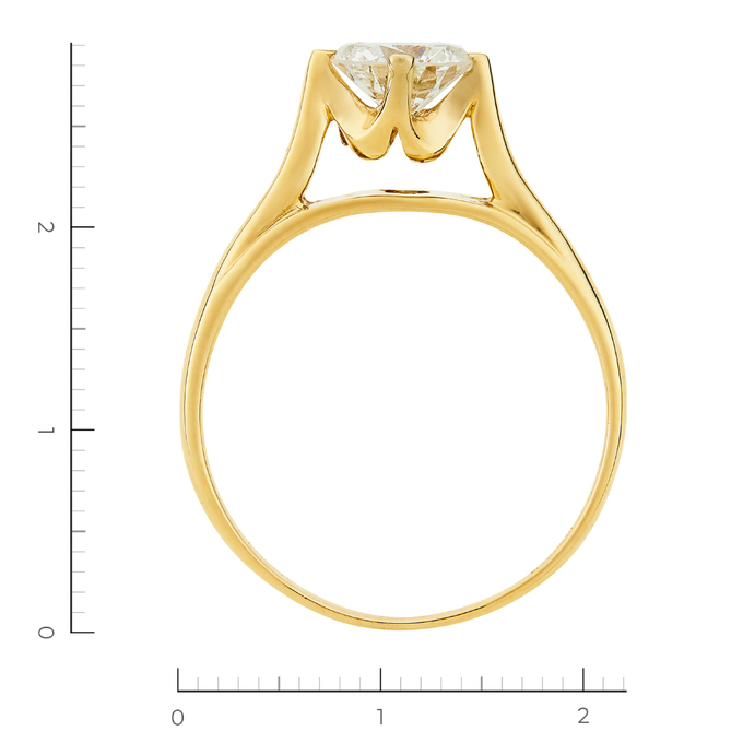 Кольцо из желтого золота 585 пробы c 1 бриллиантом