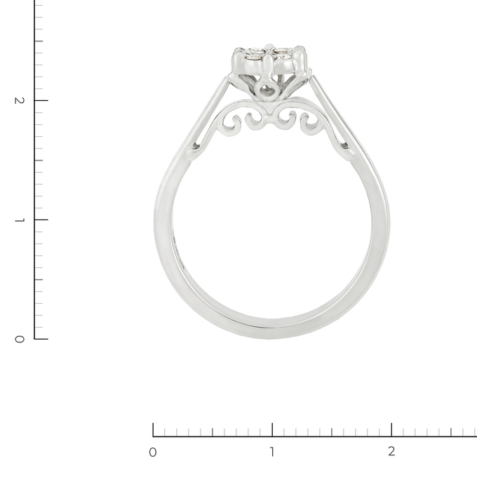 Кольцо из белого золота 585 пробы c 7 бриллиантами и 7 бриллиантами, Л 4305 7262 за 21300