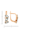 Серьги из красного золота 585 пробы c 6 топазами и 2 фианитами
