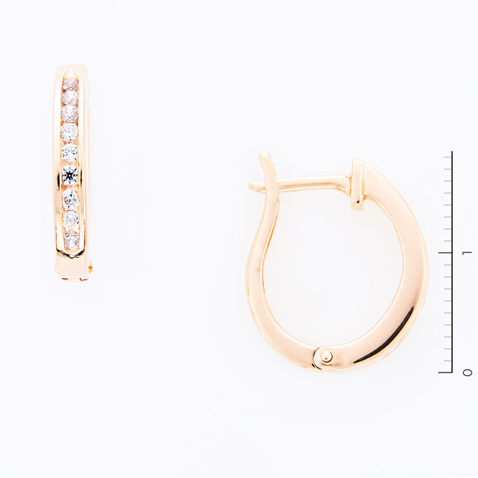 Серьги из золота 585 пробы c фианитами