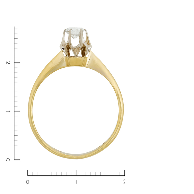 Кольцо из золота 750 пробы c 1 бриллиантом