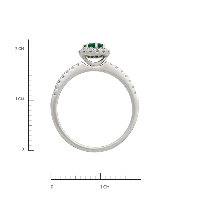 Кольцо из золота 585 пробы c изумрудом и бриллиантами, Л 7502 6531 за 31430