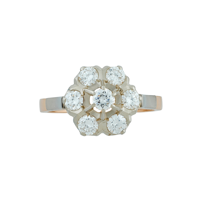 Кольцо из золота 585 пробы c бриллиантами