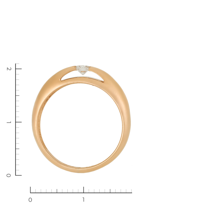 Кольцо из красного золота 585 пробы c 1 бриллиантом, Л 6402 0528 за 36050