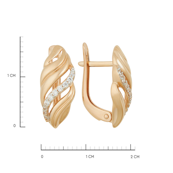 Серьги из золота 585 пробы c фианитами, Ц О007 1006 за 24480