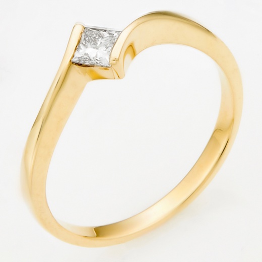 Кольцо из желтого золота 585 пробы c 1 бриллиантом Л29116368 фото 1
