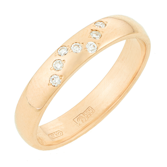 Кольцо из комбинированного золота 585 пробы c 7 бриллиантами, Л06159336 за 13560