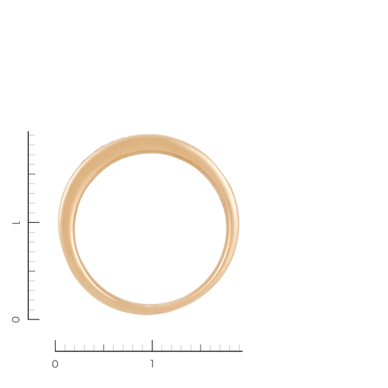 Кольцо из красного золота 585 пробы c 15 бриллиантами, Л05142774 за 32130