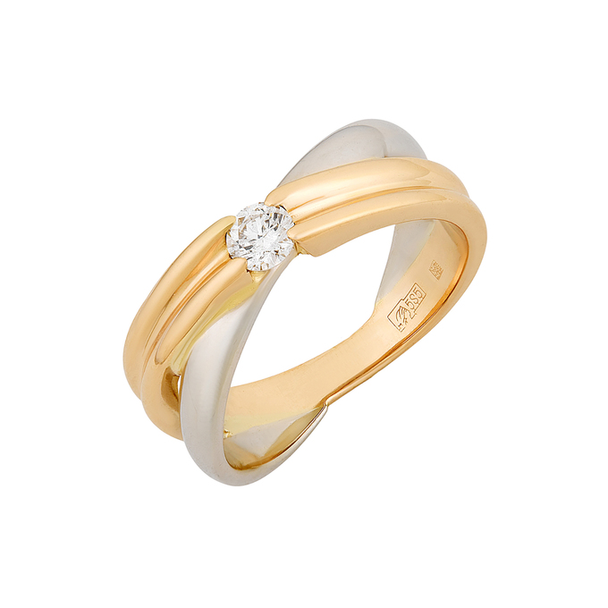 Кольцо из золота 585 пробы c бриллиантом, Л 0408 8470 за 87900