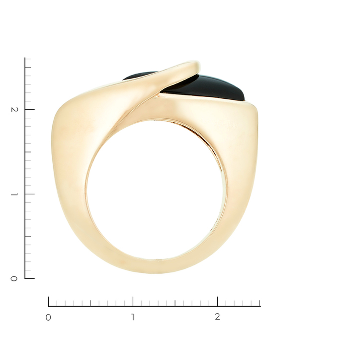 Кольцо из желтого золота 585 пробы c 1 ониксом