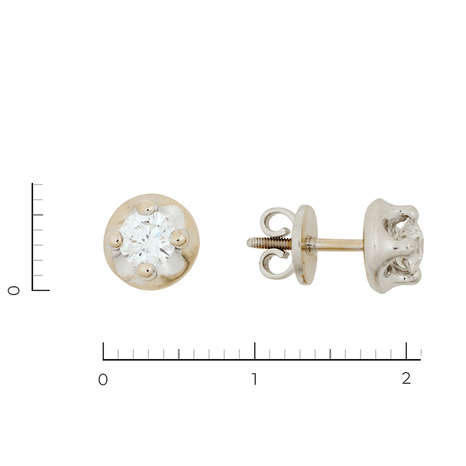 Серьга из золота 750 пробы c 1 бриллиантом