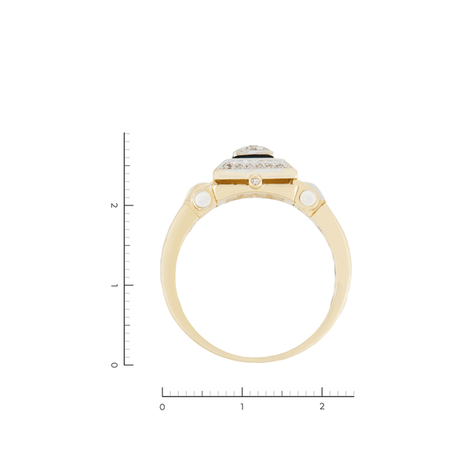 Кольцо из золота 585 пробы c 1 эмалью и 51 бриллиантами, Л 4306 1262 за 86730
