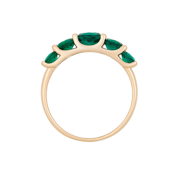 Кольцо из золота 585 пробы c синтетическими изумрудами, Л 5805 0309 за 18320