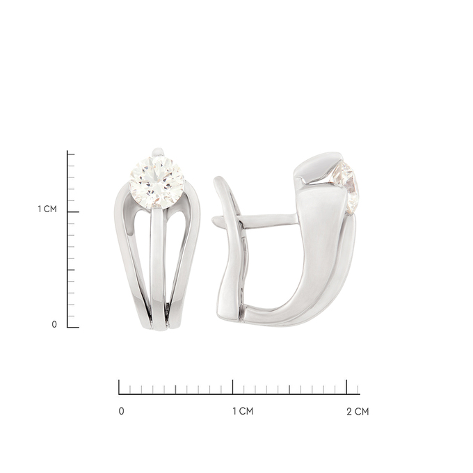 Серьги из золота 750 пробы c 2 бриллиантами, Л 0908 0990 за 289900