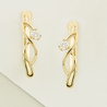 Серьги из золота 585 пробы c 2 бриллиантами