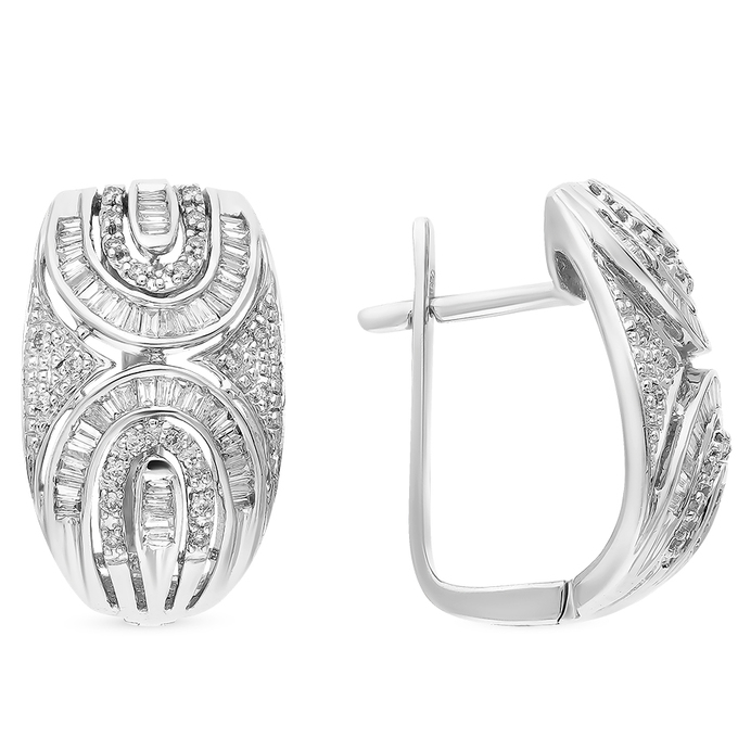 Серьги из белого золота 585 пробы c 137 бриллиантами