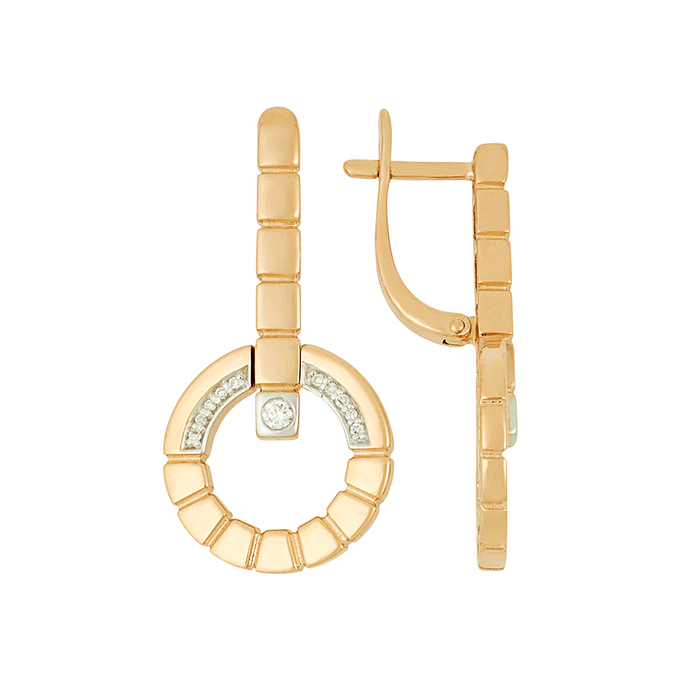 Серьги из золота 585 пробы c бриллиантами, Л 6202 1279 за 55000