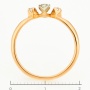 Кольцо из комбинированного золота 583 пробы c 5 бриллиантами Л28077746 фото 4