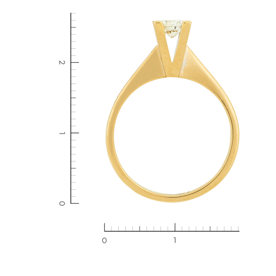 Кольцо из желтого золота 750 пробы c 1 бриллиантом, Л28086691 за 28600