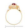 Кольцо из красного золота 585 пробы c 1 корундом и фианитами Л46084617 фото 4