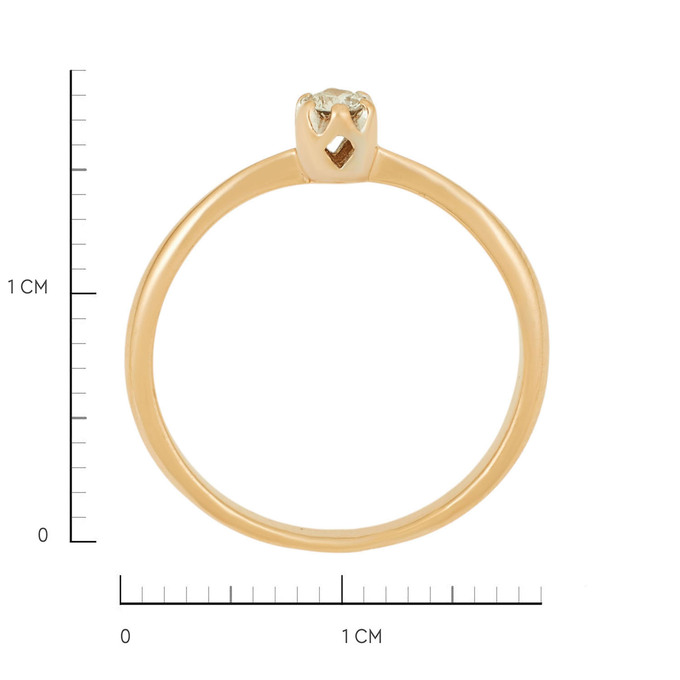 Кольцо из золота 585 пробы c бриллиантом