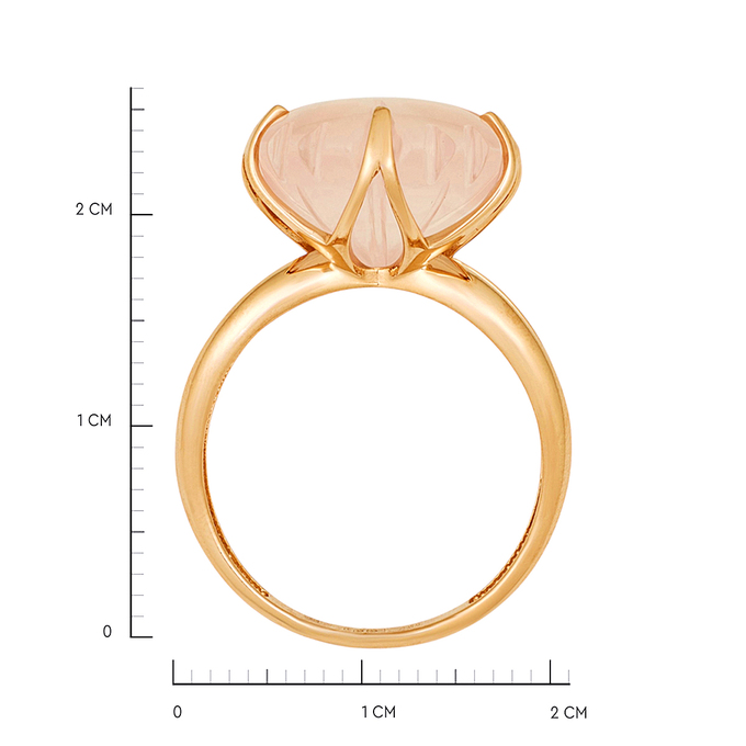 Кольцо из золота 585 пробы c розовым кварцем, Л 4709 8843 за 57200