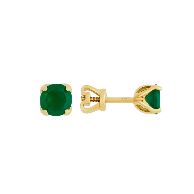 Серьги из золота 585 пробы с хризопразами, Ц О007 5285 за 13200
