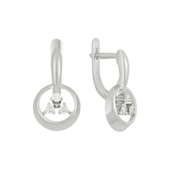 Серьги из золота 585 пробы с бриллиантами, Л 3015 0428 за 60800