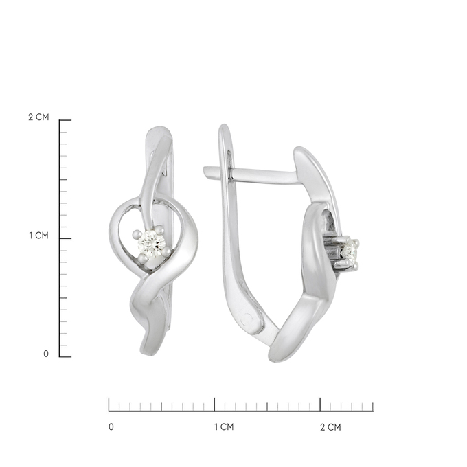 Серьги из золота 585 пробы c бриллиантами, Ц О007 1814 за 50720