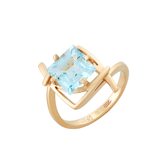 Кольцо из золота 585 пробы c топазом