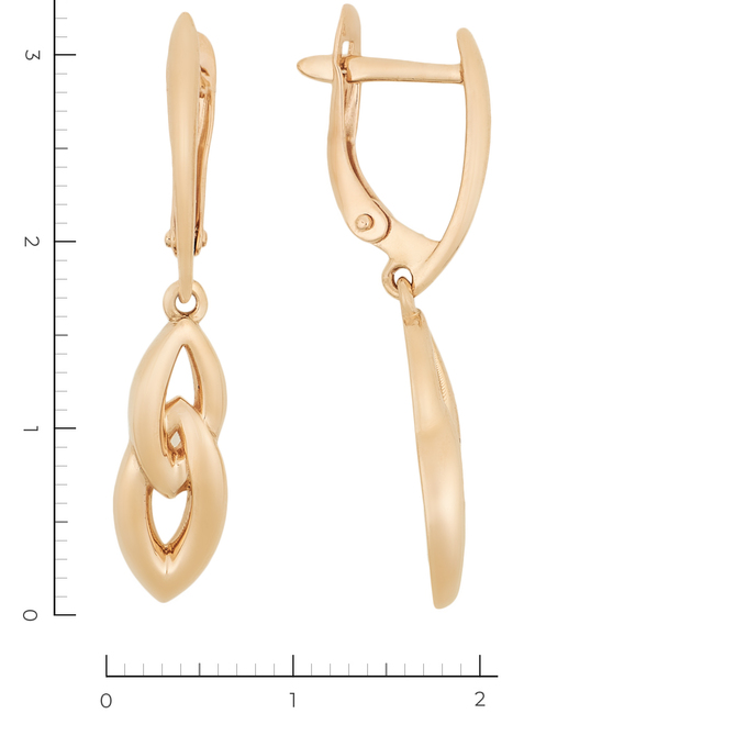Серьги из красного золота 585 пробы