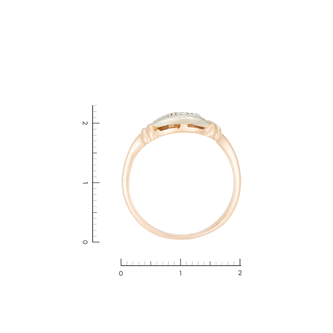 Кольцо из золота 585 пробы c 3 бриллиантами