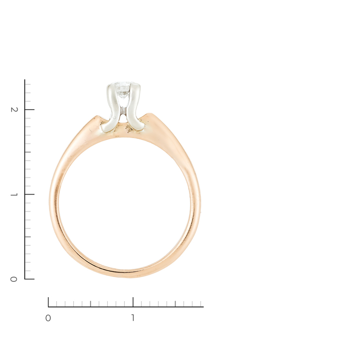 Кольцо из золота 585 пробы c 1 бриллиантом