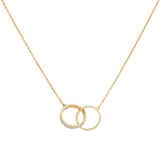 Колье из золота 585 пробы c фианитами