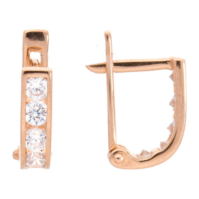 Серьги из золота 585 пробы c фианитами