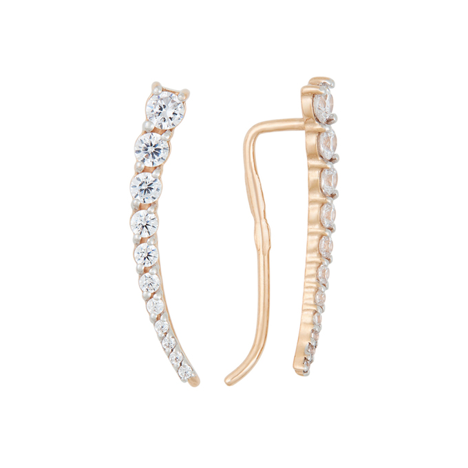Серьги из золота 585 пробы c фианитами