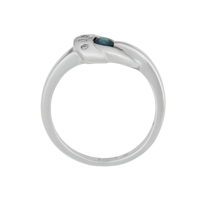 Кольцо из золота 585 пробы c сапфиром и бриллиантами, Л 0408 8780 за 52400