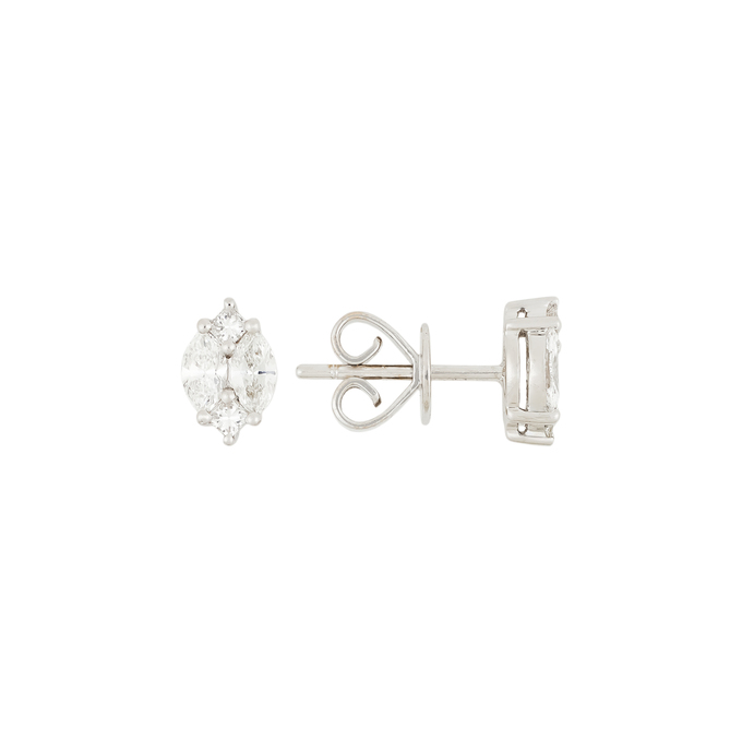 Серьги из золота 750 пробы c 8 бриллиантами