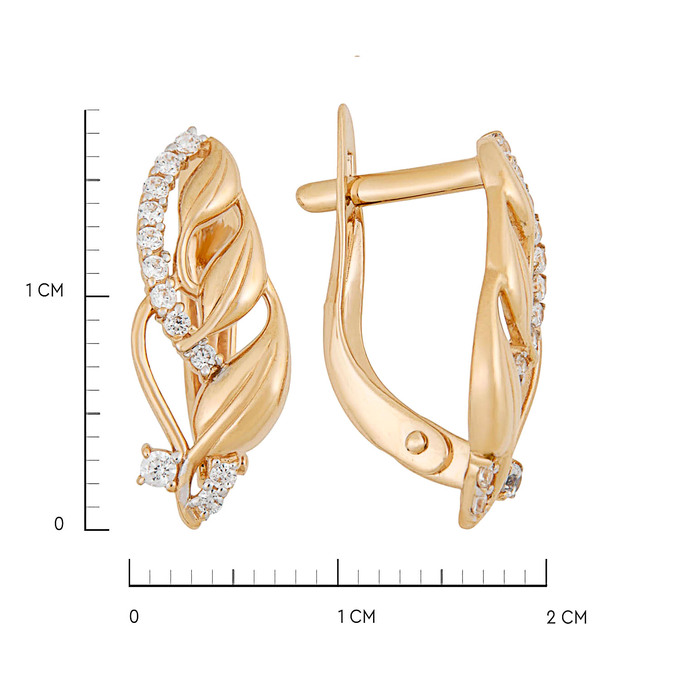 Серьги из золота 585 пробы c фианитами, Ц О007 2863 за 25600