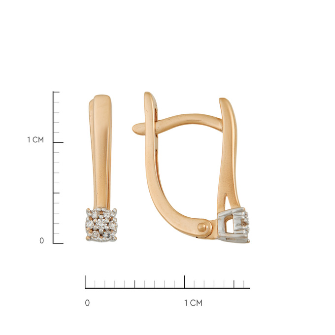 Серьги из золота 585 пробы c бриллиантами, Ц О007 2702 за 27000