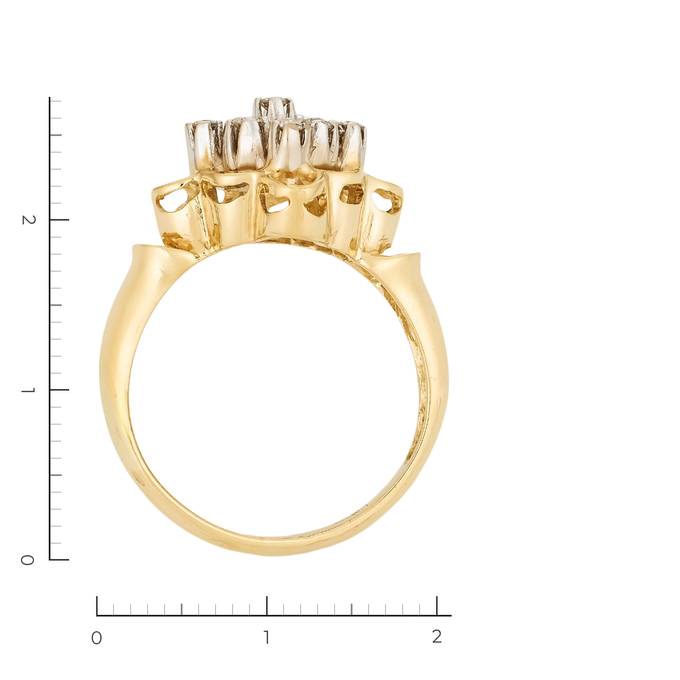 Кольцо из комбинированного золота 500 пробы c 9 бриллиантами, Л 7000 7726 за 35120