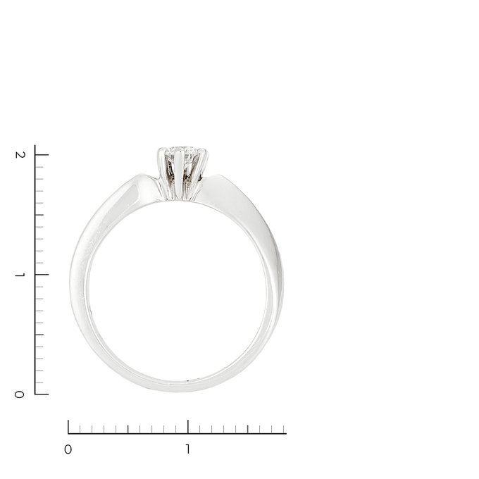 Кольцо из белого золота 750 пробы c 1 бриллиантом, Л 6102 4707 за 51920