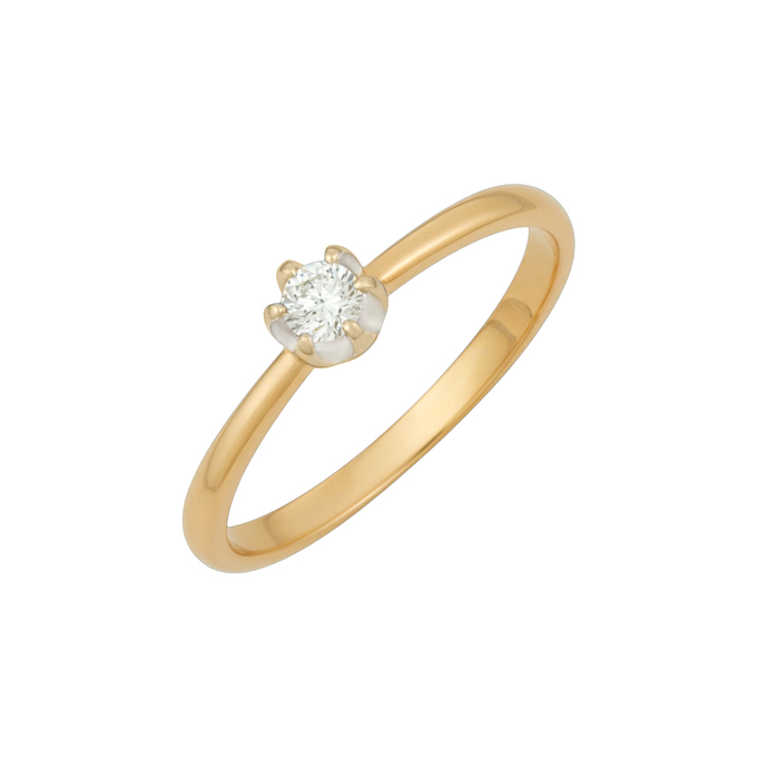 Кольцо из золота 585 пробы c бриллиантом