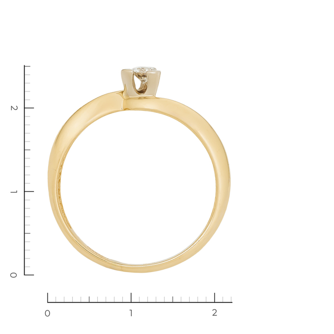 Кольцо из золота 585 пробы c 1 бриллиантом, Л 3506 3554 за 32250