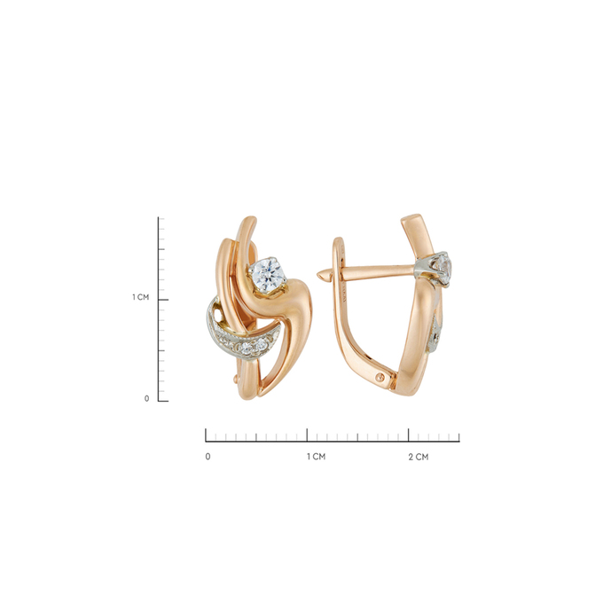 Серьги из золота 585 пробы c 6 фианитами, Л 5103 0114 за 40320