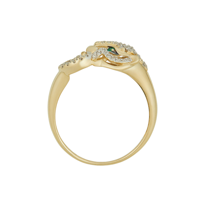 Кольцо из золота 585 пробы c изумрудами и бриллиантами, Л 0515 2609 за 54560