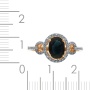 Кольцо из красного золота 585 пробы c 46 упр. огр. бриллиантами и 1 сапфиром 091984 фото 4