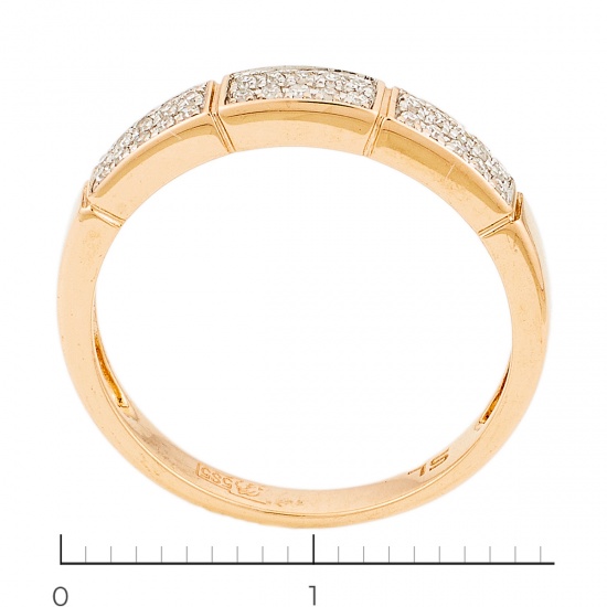 Кольцо из комбинированного золота 585 пробы c 30 бриллиантами, Л05139478 за 7155